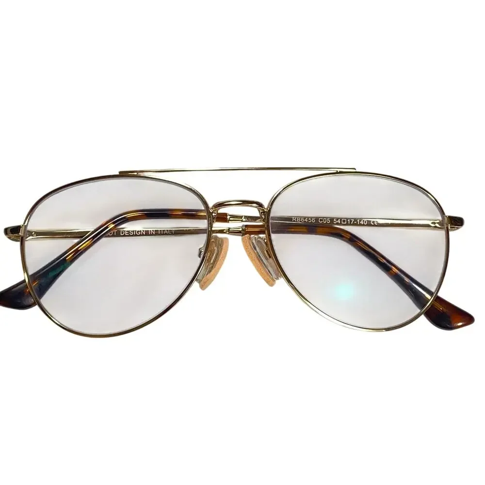 Ray-Ban RBPILOT RB6456 Gold Aviator Eyeglasses Frames Only 54-17-140 Italy